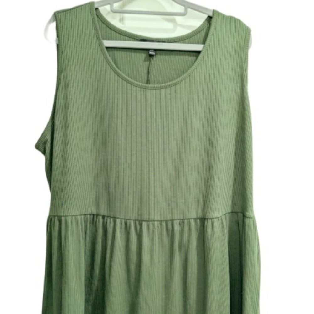 Army green sleeveless peplum top - Lane Bryant - Size 22/24